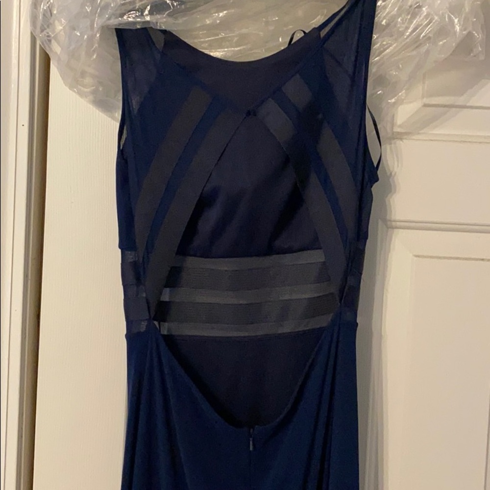 La Femme Navy Prom Dress